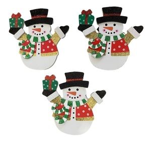 Snowmen with Presents Christmas Ornaments